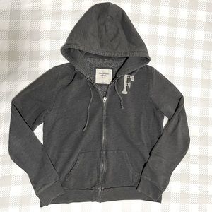 Abercrombie & Fitch Dark Gray Full Zip Hoodie L